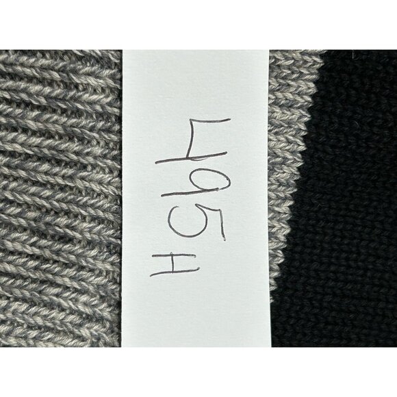 Chaps Mens NE2XL Shawl Collar Knit Sweater Black & Gray Striped Geometric Patter - Picture 9 of 9